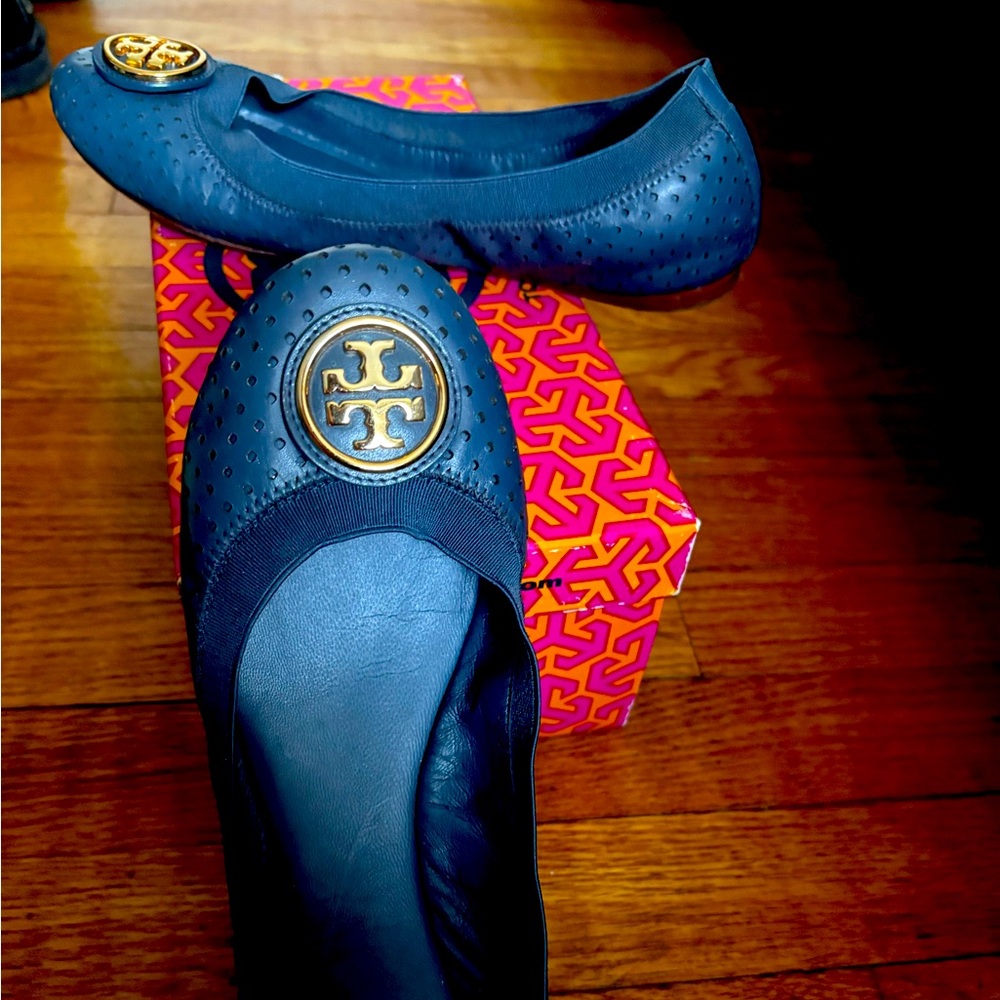 Tory Burch Navy Blue Ballet Flats